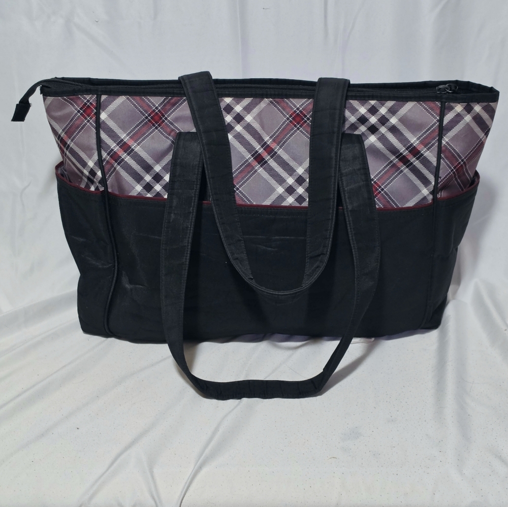 Eddie Bauer Diaper Bag Tote In Black, Grey, & Red - Picture 3 of 8